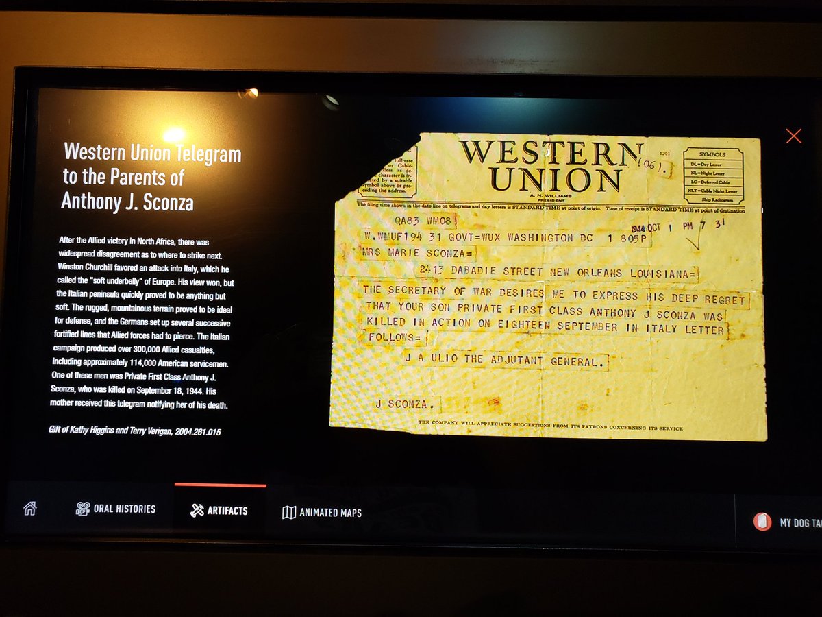 HNC73's tweet photo. Lots of fun at the WW2 museum today with our 6th grade Gifted &amp; Enrichment Students... and Irelyn got to see her Great Uncle Anthony Sconza's Purple Heart, Casket Plate, Dog Tags, and Telegram.
#DaretobeaBEAR #TPSDPride https://t.co/G44xXvBzjk