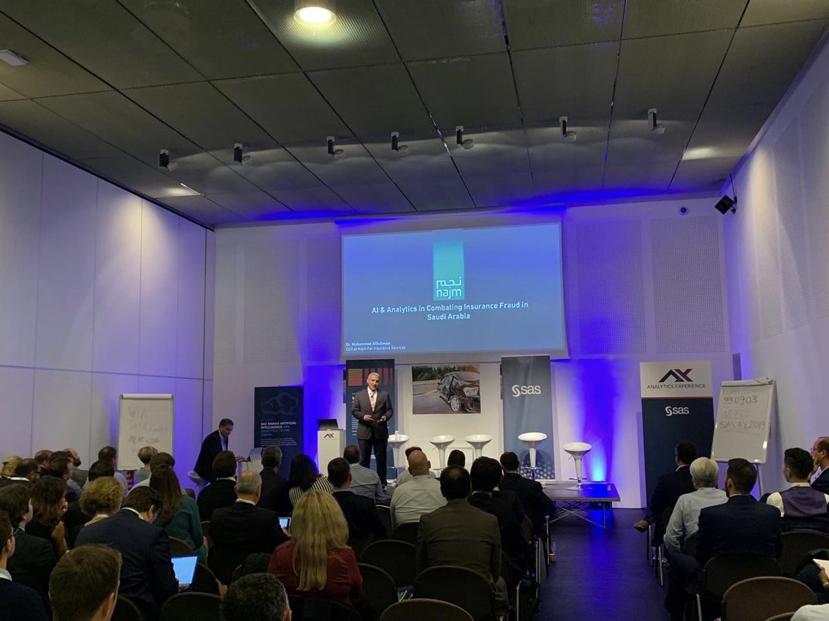realAbdMuneer's tweet photo. Today we were truly privileged to have Dr. Mohammad Al-Sulaiman; CEO of @najm_ksa at the #Inusrance Executive Experience session to share his invaluable experience and vision on how to utilize #AI and #Analytics to combat #insurancefraud
#analyticsx #sasfightsfraud https://t.co/UZqe5dVNUb