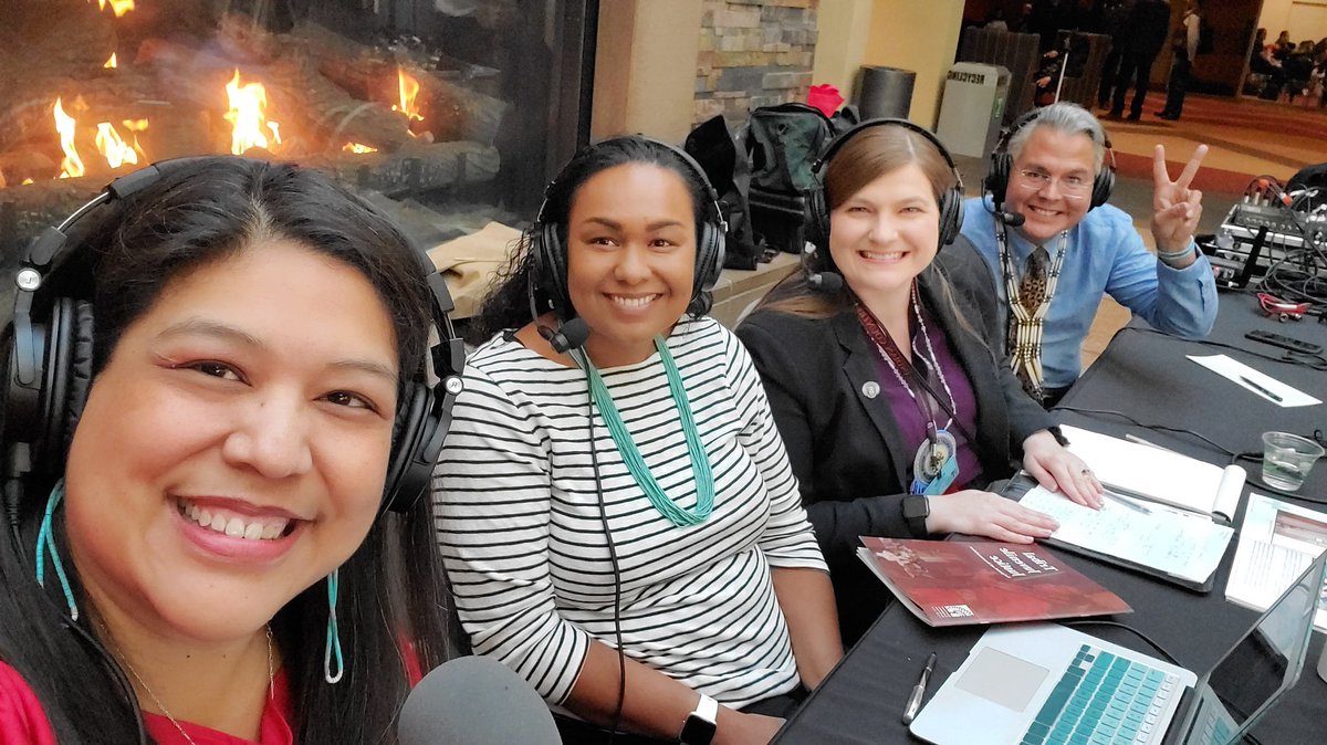 taran8v's tweet image. @180099native on location at the  @NCAI1944 76th Annual Convention    w/ Tasha Fridia, Kelbie Kennedy &amp;amp; Dr. Aaron Payment. Find our discussion on juvenile justice at nativeamericacalling.com/monday-october… #NativeRadio #NativeMedia #NativeJournalists #Studio49 #NativeYouth