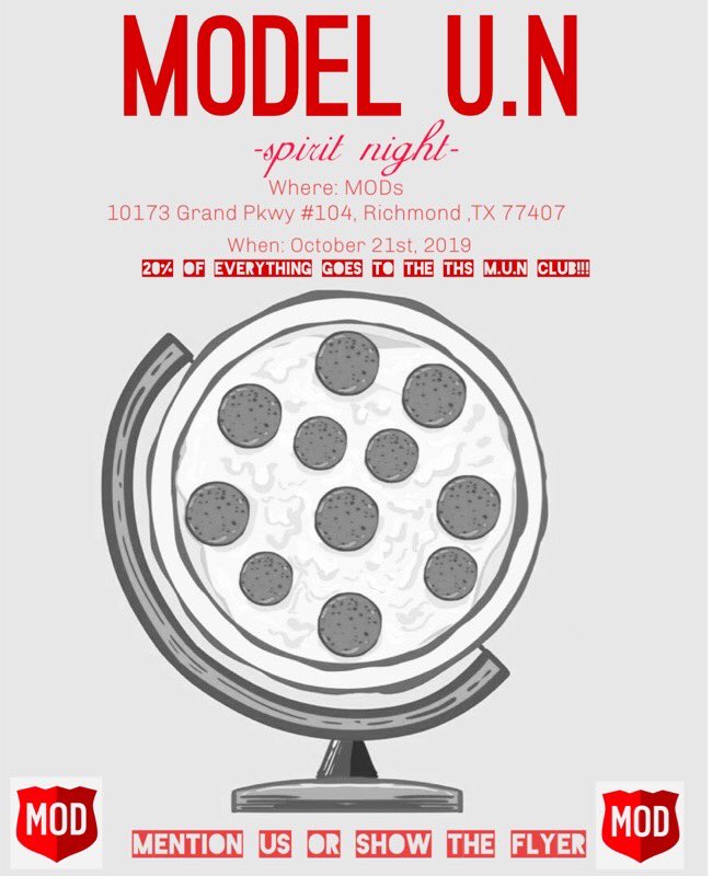 Come support Travis Model UN tonight at Mod Pizza 🍕 <a href="/THS_Tigers/">Travis High School</a> <a href="/TravisModelUN/">TravisModelUN</a> @
