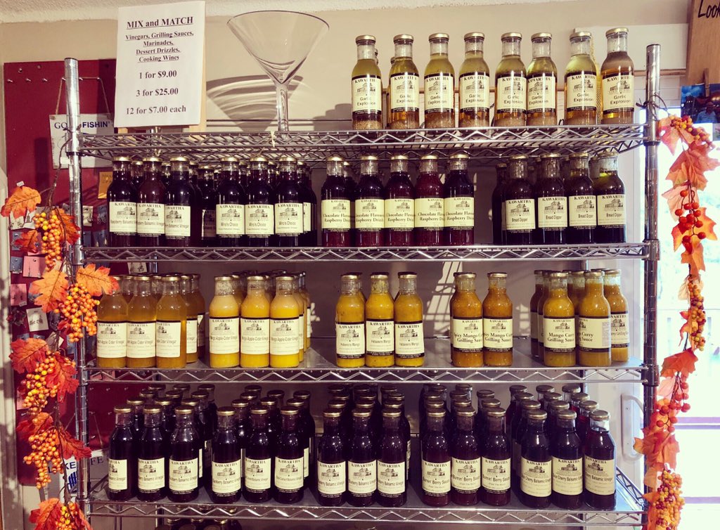 kawarthawines's tweet photo. Our fruit vinegars, dips, & sauces are delicious & made in-house! Use them as dressings, marinades, dips, or dessert toppings! #shopkawarthas #fruitvinegar #madeinhouse #breaddip #marinades #kawarthas #kawarthaliving #kawarthalife #kawarthalakes #buckhorn #eatlocal #ptbo https://t.co/ODzgdmFQTg