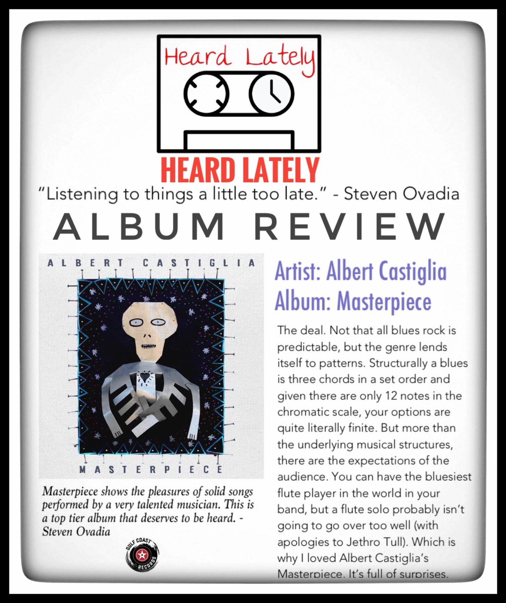 Steven Ovadia with Heard Lately reviews Albert Castiglia’s new album MASTERPIECE! 
🎧📀 Grab MASTERPIECE today: smarturl.it/acmasterpiece
#albertcastiglia #gulfcoastrecords <a href="/RecordsGulf/">Gulf Coast Records</a> <a href="/BluesBroadJoan/">Joan Mallotides</a> #itunes #AppleMusic #AmazonMusic #Spotify #bratgirl <a href="/BluesBrat/">BratGirlmedia</a>