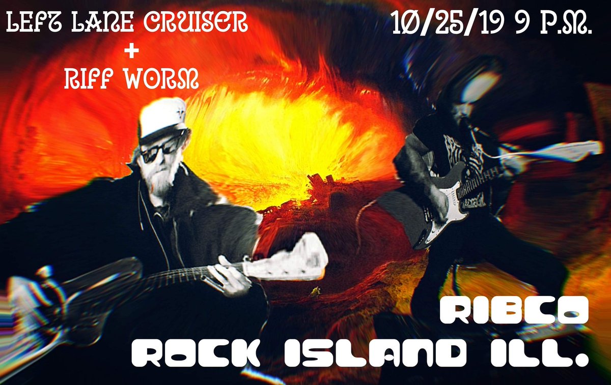 This Friday, October 25th! We rockin with our brother @riffworm in Rock Island, Illinois @ribcoofficial. Get on down and party!

#leftlanecruiser #dirtyheavyblues #alivenaturalsoundrecords #riffworm #ribco