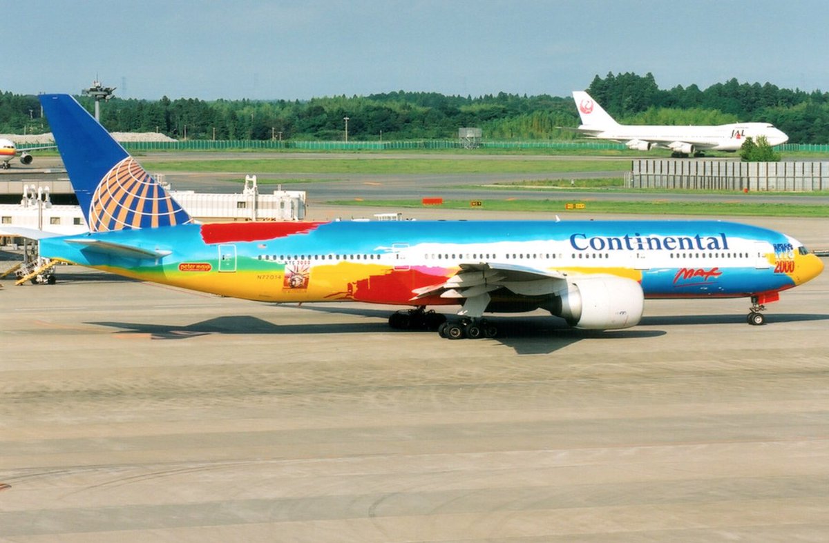 Continental Airlines 'Peter Max' #B777 #logojet. #avgeek #airplane #ContinentalAirlines @flycontinental1