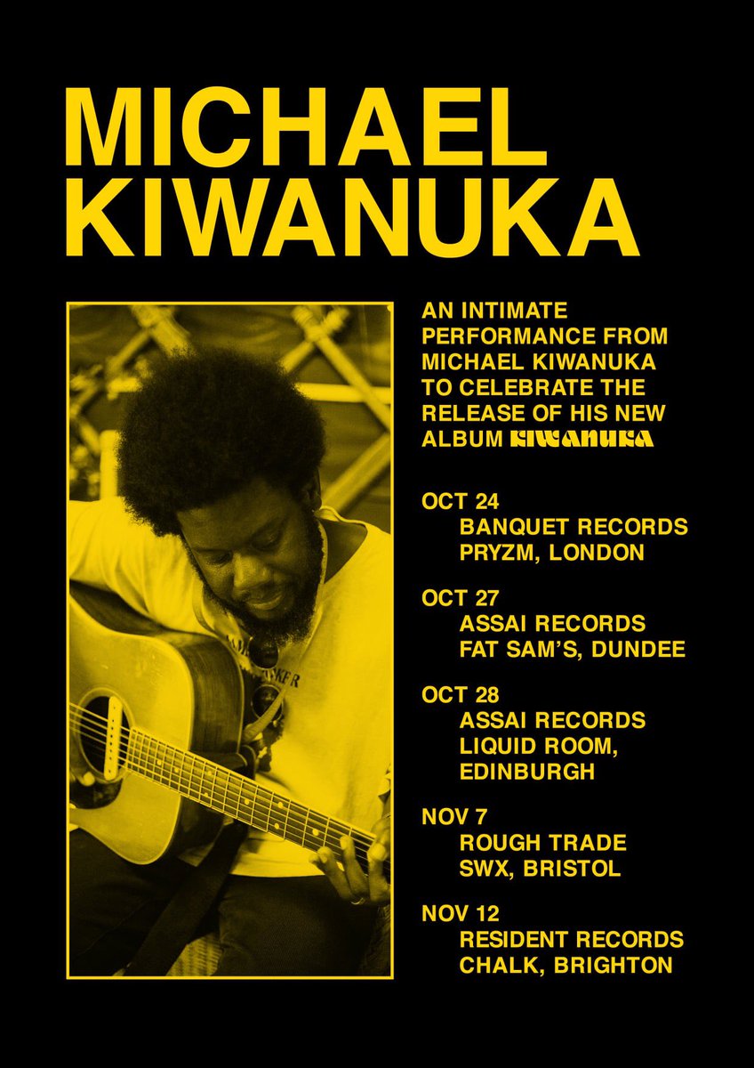 Q Magazine has given Michael Kiwanuka ***** 5 Star review for his 3rd album. Describing it as a “career defining masterpiece” Pre-order “Kiwanuka” at assai.co.uk and get a ticket for Sunday! #dundee #livemusic @qmagazineuk