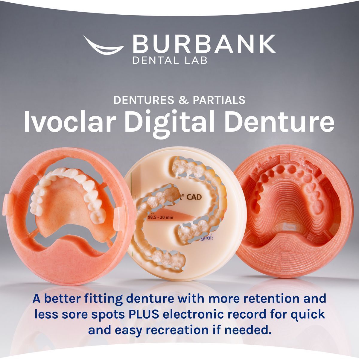 BurbankDental's tweet photo. Ivoclar Digital Denture --- a better fitting, more durable denture with more retention and less sore spots. https://t.co/37sYxrZ5II #Ivoclar #digitaldenture #digitaldentistry #BurbankDentalLab https://t.co/HrKqRX5zlR