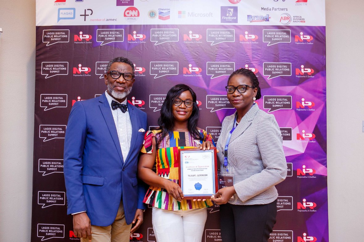 LagosNIPR1's tweet photo. Highlights of the concluded Fourth Lagos Digital PR Summit.
Head, Communications and Business Strategy, Mosron Communications, Tolulope Olorundero.
Topic: LinkedIn Optimisation for PR Professionals.
@ToluComms
#LagosDigitalPRsummit2019
#LagosDigitalPRSummit https://t.co/XAwdbj3aYg