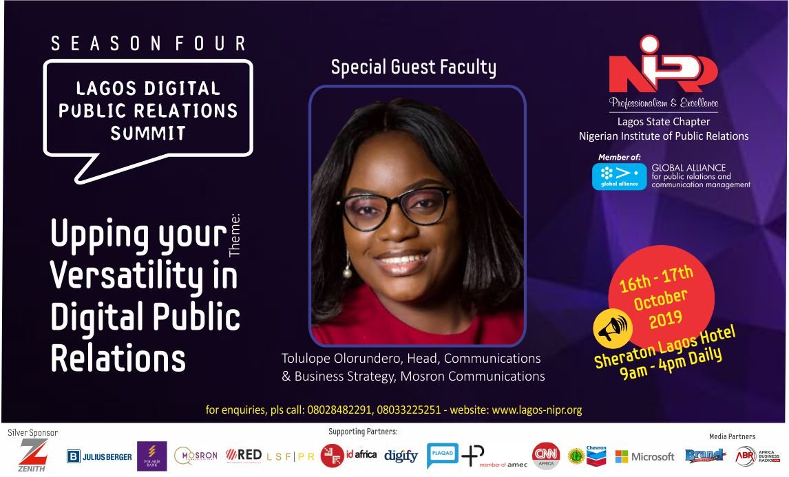 LagosNIPR1's tweet photo. Highlights of the concluded Fourth Lagos Digital PR Summit.
Head, Communications and Business Strategy, Mosron Communications, Tolulope Olorundero.
Topic: LinkedIn Optimisation for PR Professionals.
@ToluComms
#LagosDigitalPRsummit2019
#LagosDigitalPRSummit https://t.co/XAwdbj3aYg
