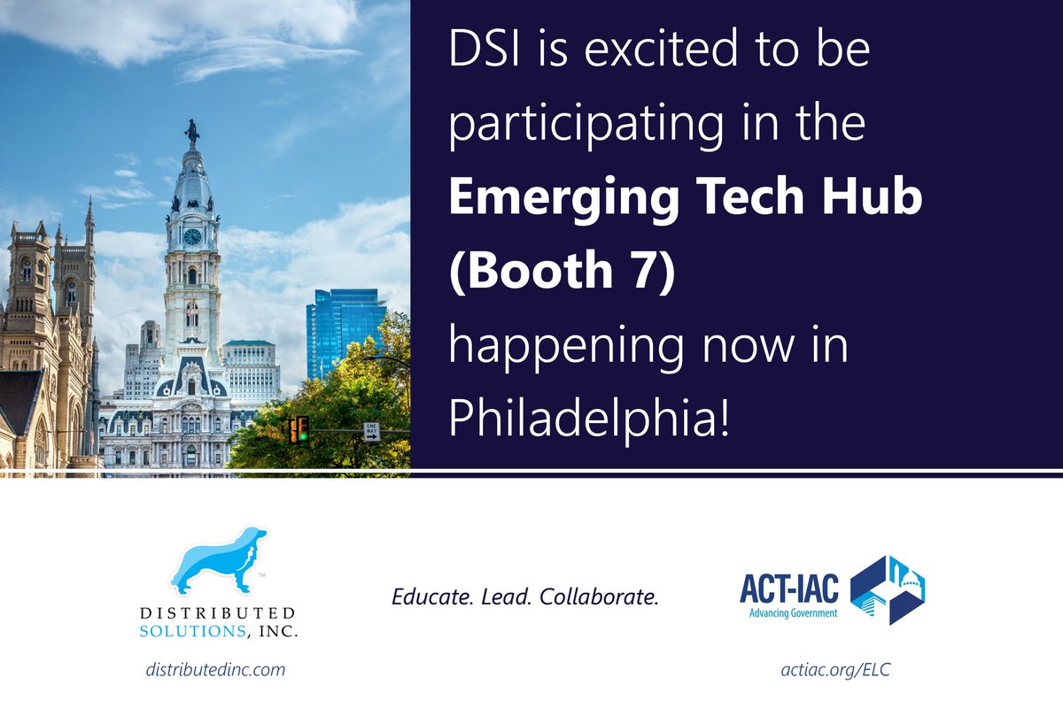 Distributedinc's tweet image. Come meet some of our team at booth E7 in the Emerging Tech Hub, Tuesday 10/22 from 10:15-11:30 AM at the @ACTIAC #ImagineNationELC! Learn about how DSI can help the IRS with #DrivingImpact