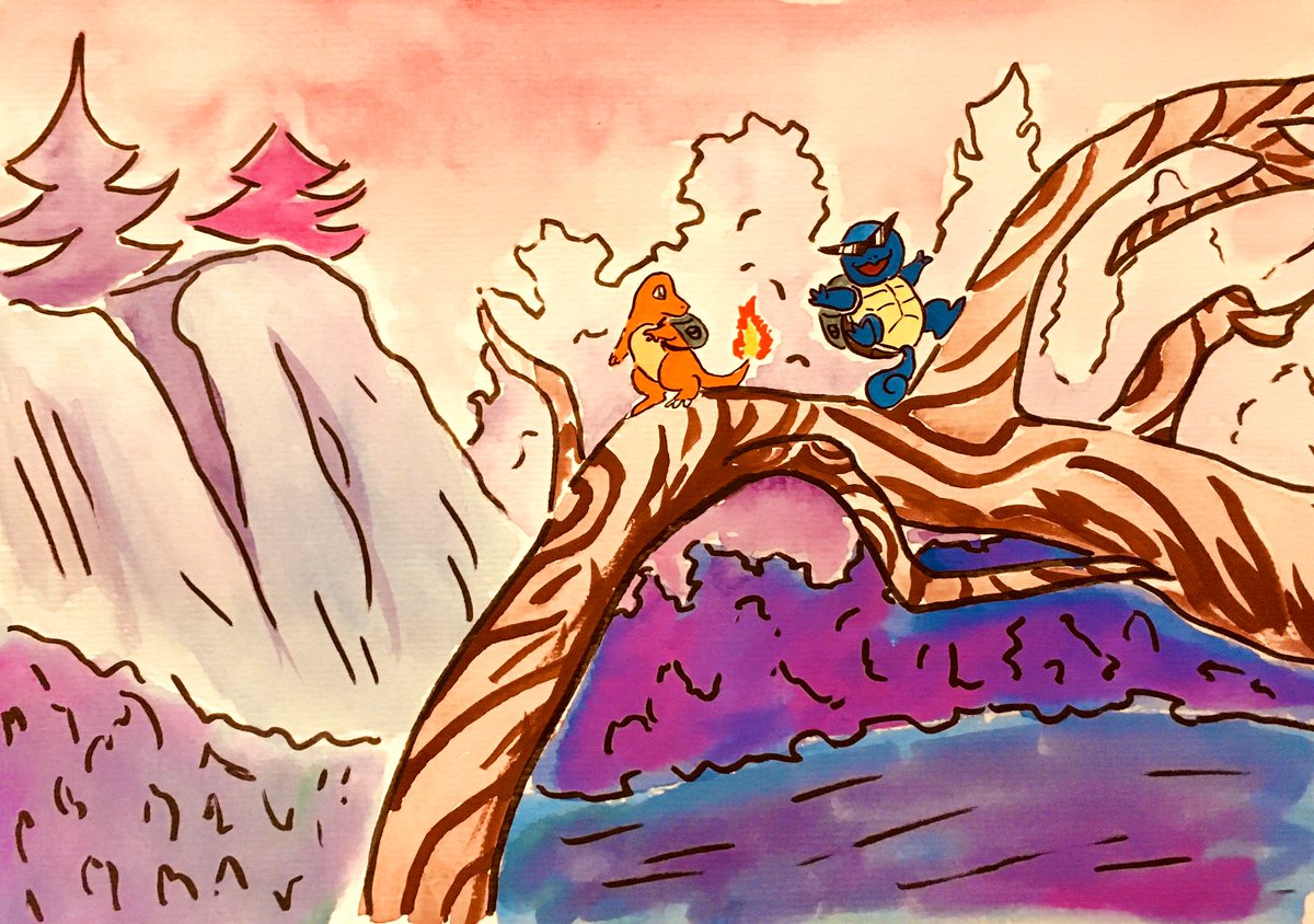 PokeMontag's tweet photo. Wer bitte schön bleibt bei diesem Wetter drin und spielt Pokémon?

#inktober https://t.co/tHKsl5slXS