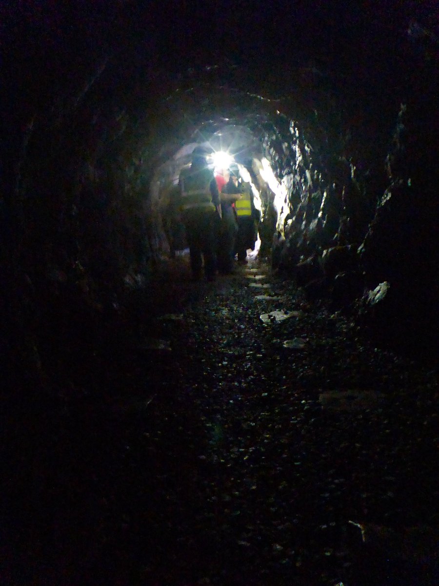 DrHollyElliott's tweet photo. Today Economic Mineral Deposit students from @DerbyUni @derbyuniesrc visited #Ecton Mine to learn about #Derbyshire #mining and #heritage . They learnt about the importance of structure by using a Schmidt Hammer and saw some of the mined Pb-Zn-Cu veins underground. https://t.co/YZa75NRBLe