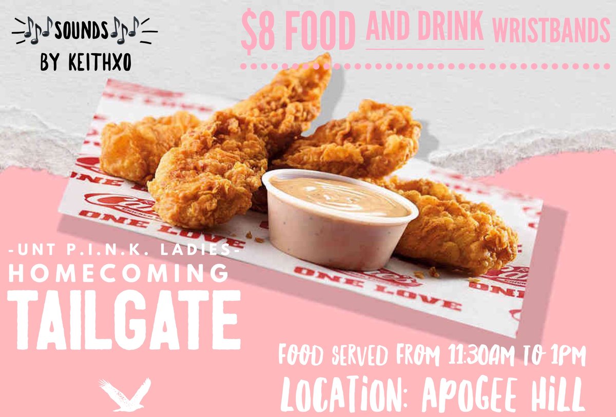 Everyone is more than welcomed to purchase a wristband to get some delicious Raising Cane’s at our homecoming tailgate! 🎉🕺🏽
The link to purchase is forms.gle/scfU5JHLKtMxqt…