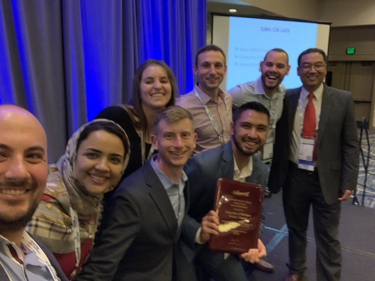informs_umich's tweet image. We won the Summa Cum Laude chapter award at #informs2019 @UMIOE @adam_vandeusen @Gian_Garcia_ @Elnazkabir @df_otero @anna_g_white @lkbruski Wesley Marrero