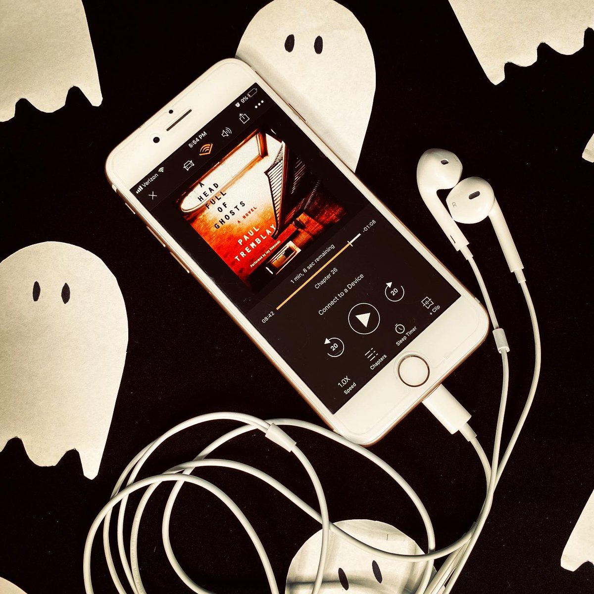 InOurBookishEra's tweet photo. Great minds think alike! 🧠👻 This week, both of our heads are full of ghosts - join us in Episode 08 for some spooky stuff! #headfullofghosts #paultremblay https://t.co/fxeagGidMy