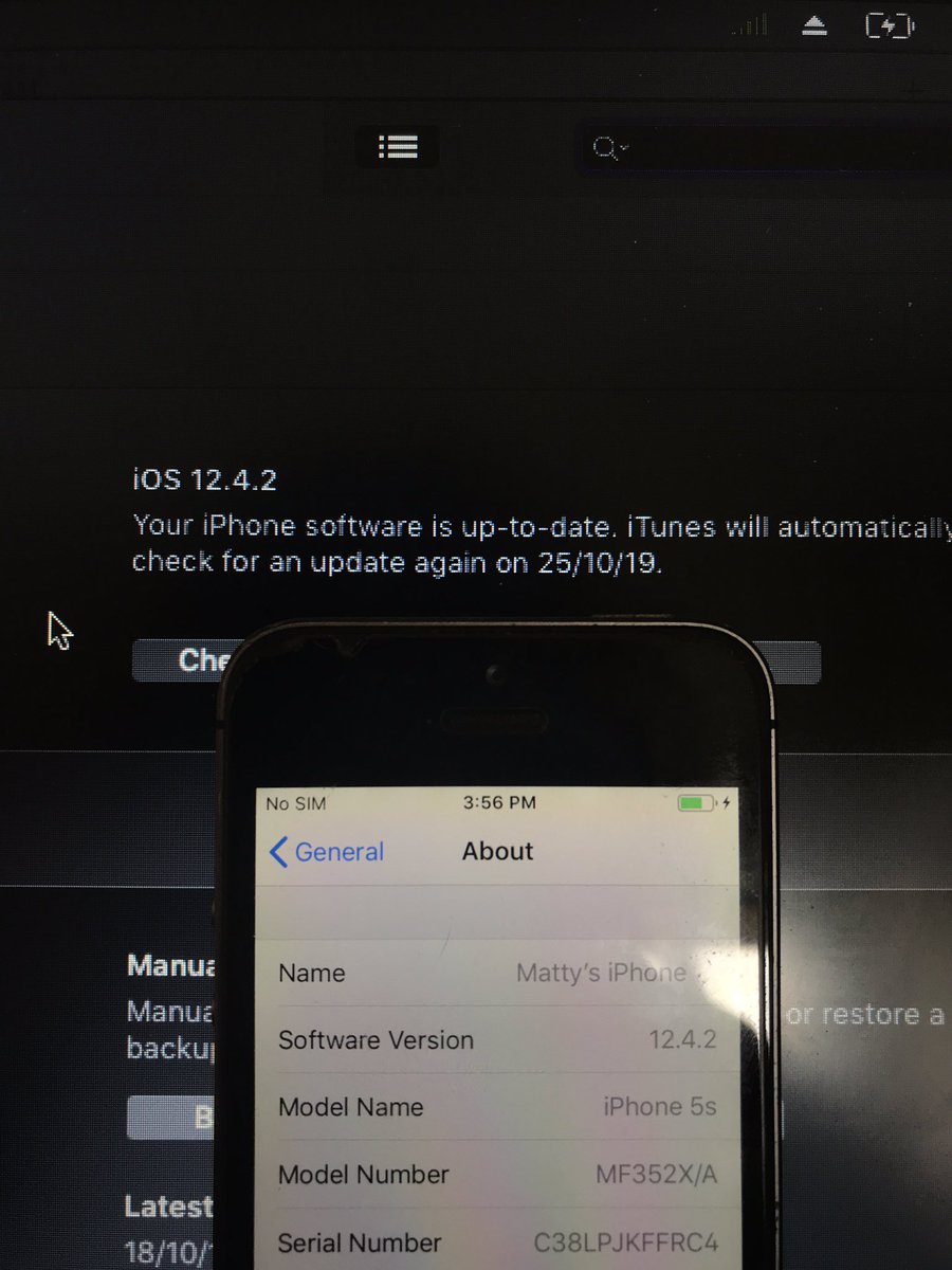 moski_dev's tweet photo. Downgraded to 11.4.1 from 12.4.2 using my #checkm8 nonce setter :) 

pre cool :) https://t.co/AZW1FN7anR