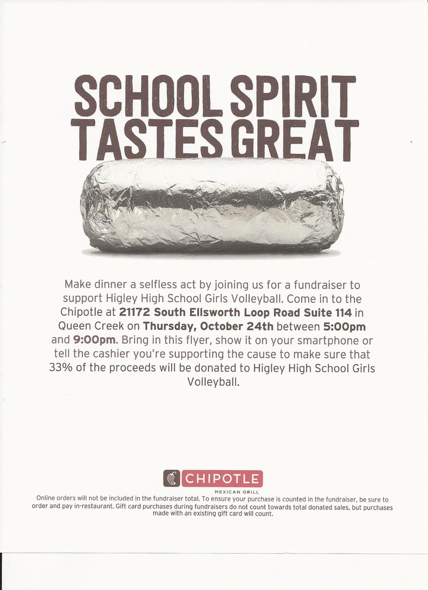 higleyknightsvb's tweet photo. Join us at Chipotle Queen Creek this Thursday to help raise funds for our team 🏐⚔️💙 https://t.co/ODICztuzfx