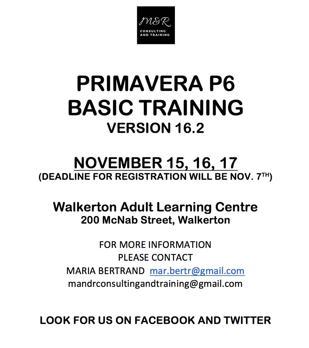 MRConsultingan1's tweet photo. November 15, 16, 17 training dates for P6. Three-day training opportunity at the Walkerton Learning Centre, 200 McNab Street. Deadline for registration will be Thursday, November 7th. mar.bertr@gmail.com mandrconsultingandtraining@gmail.com #P6 #P6training https://t.co/Qt58r4nsYu