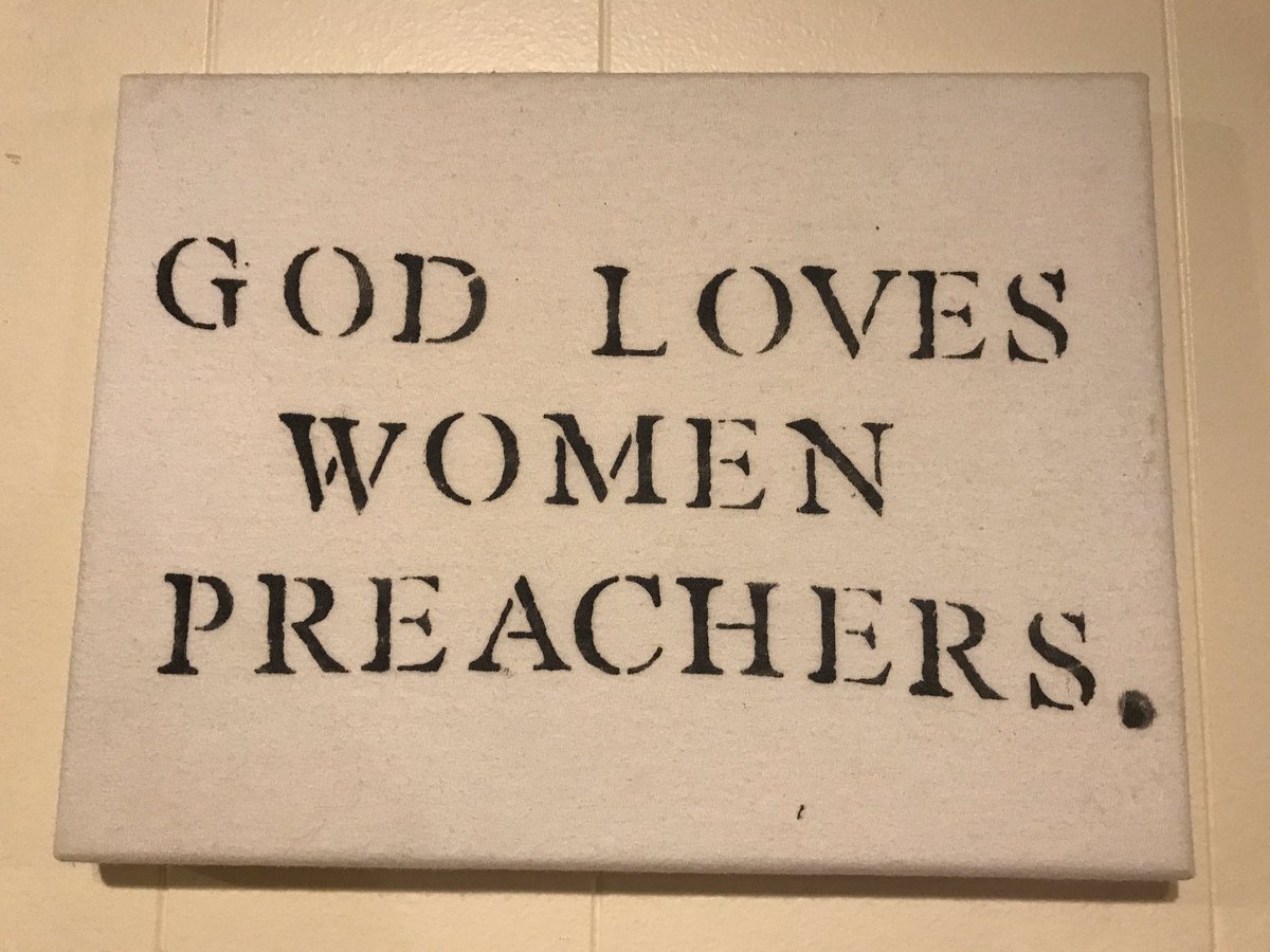 ShaneClaiborne's tweet photo. I made this shirt and wore it when I spoke at an event that didn’t have enough women speakers. Now it’s on our wall. Thinking of you today, @BethMooreLPM... I’m thankful for all the anointed women who feel right at home in the pulpit. https://t.co/8sNBhUPVNR