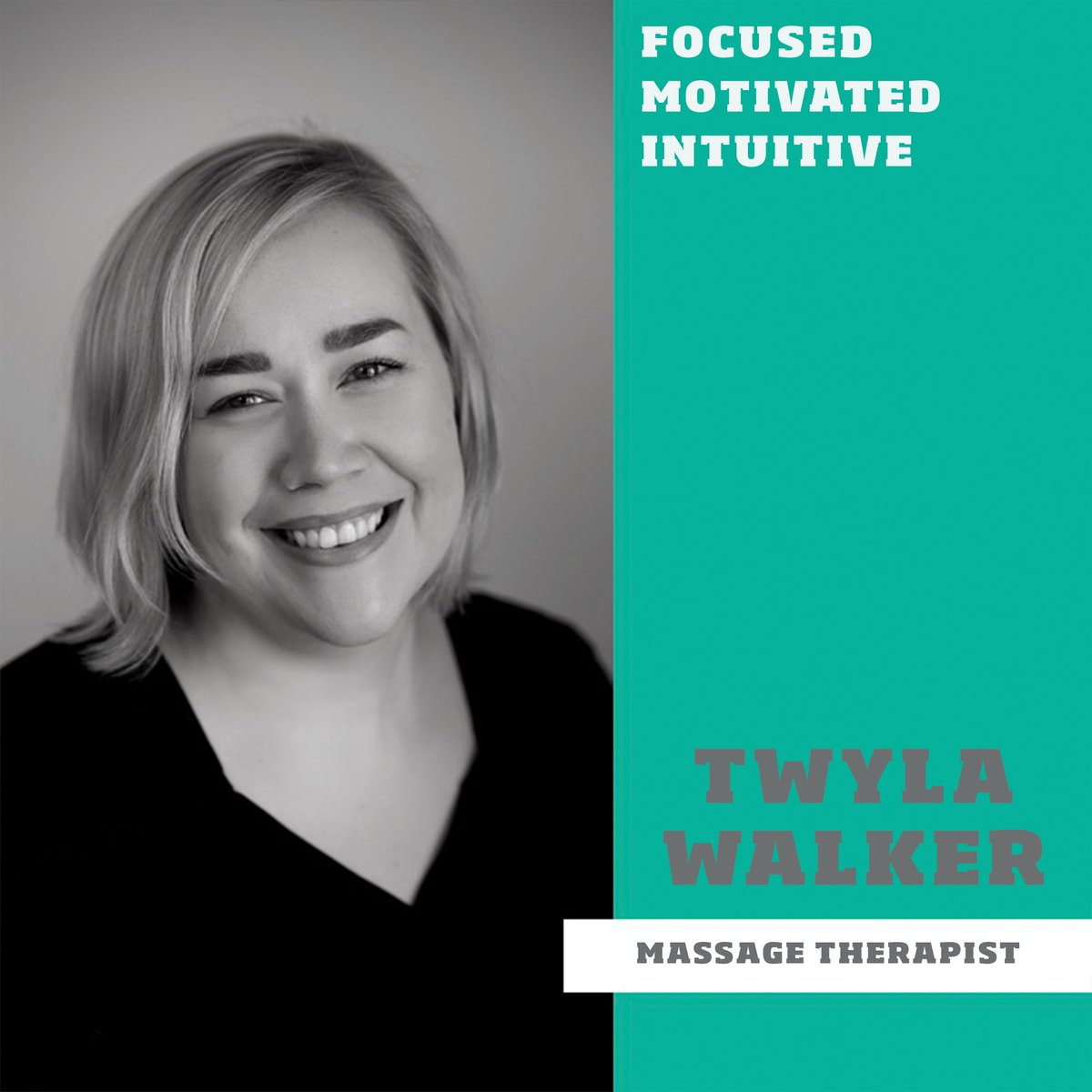 Meet Twyla! Twyla is a compassionate individual who is focused on treating soft tissue injuries, chronic pain, headaches and migraines with the general goal of helping people to improve their quality of life and stay active, pain-free. She uses NeuroFascial Reset