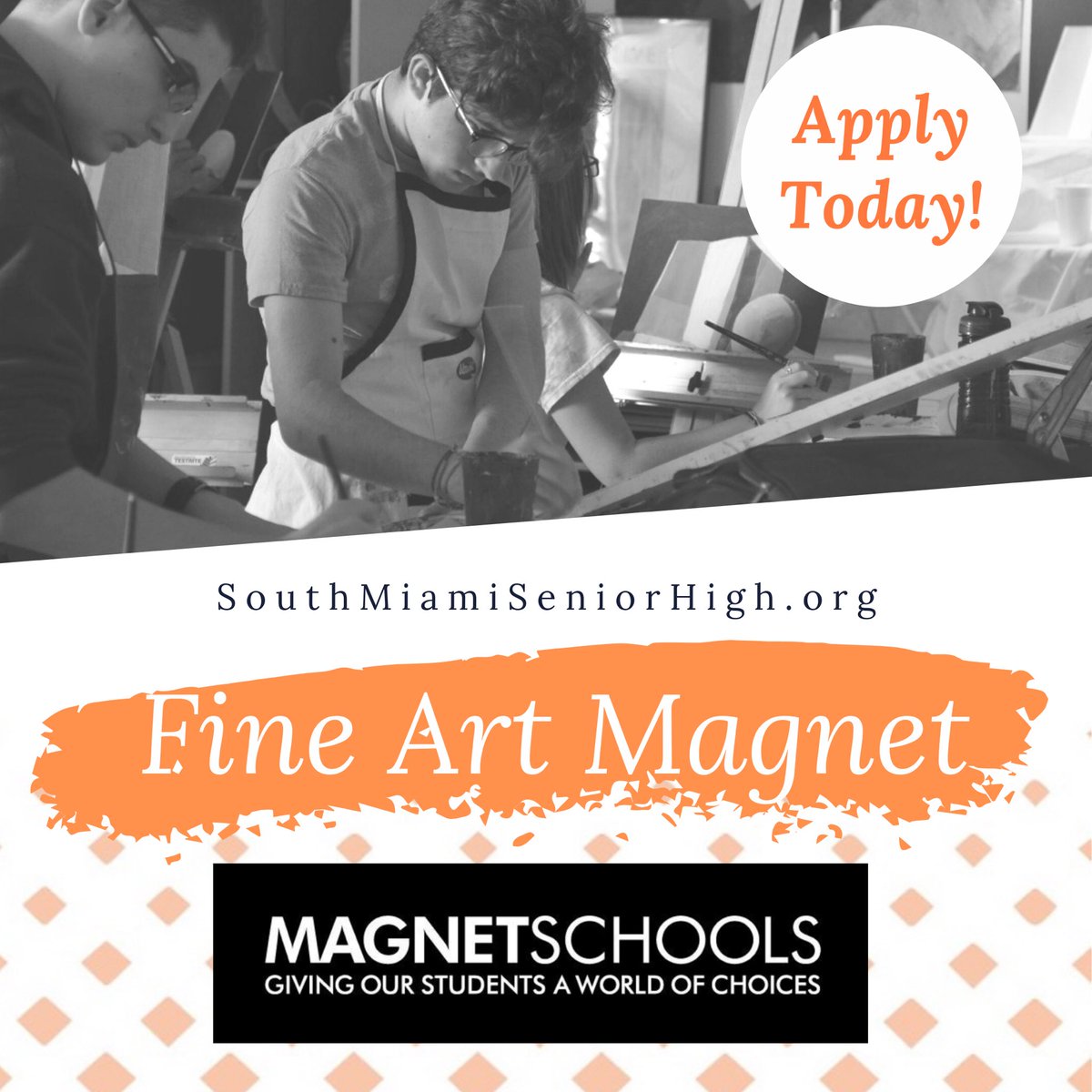 South Miami Senior High’s award-winning Magnet Fine Art program is now accepting applications. Visit yourchoicemiami.org between Oct.1 and Jan. 15 to apply!  #YourChoiceMiami #MagnetSchool #CobraCountry @miamischools @miamimagnets