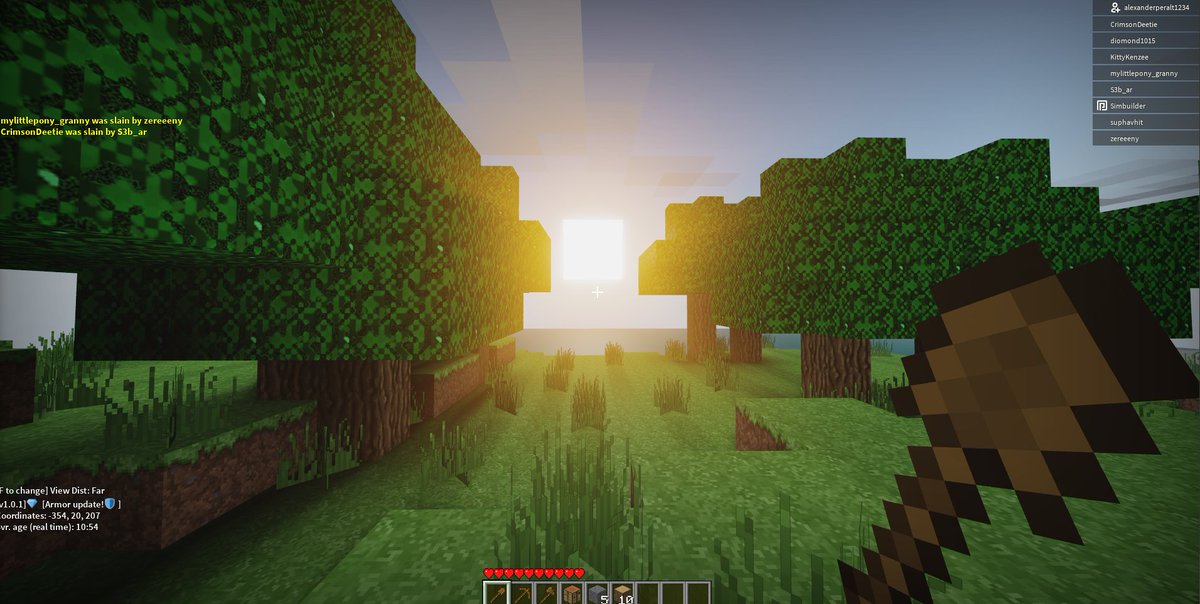 Simbuilder On Twitter That Awkward Moment When Roblox Minecraft Has Better Lighting Than Minecraft - roblox copy coordinates