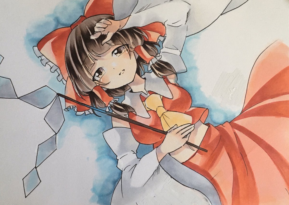 コピック野郎 おはようイラスト 東方より霊夢さん アンニュイな表情が描けるようになりたい T Co Itq8dkdb1c Twitter