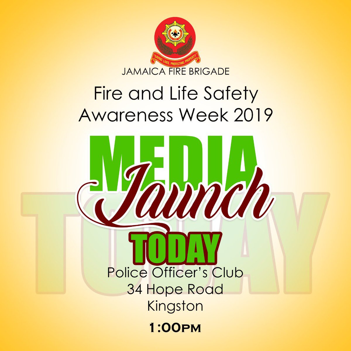 jamfirebrigade1's tweet photo. To kick things off  our MEDIA LAUNCH  will be held at the Police Officers club this Friday October 25, 2019. 4 days!!!  Let’s go!  #mekwifixit #communityfirst #firesafety #firesafetyweek #fireandlifesafetyawarenessweek #firepreventionweek2019 https://t.co/ec0cdCNkv2