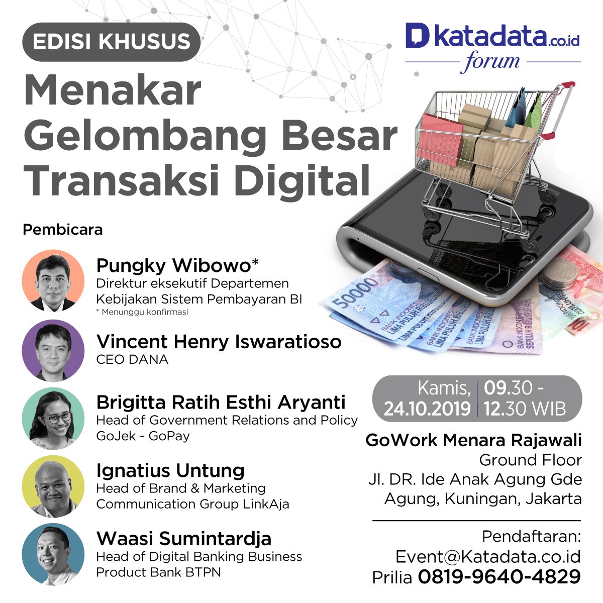 KATADATAcoid's tweet photo. Upaya pemerintah mendorong transaksi tanpa uang tunai seakan menemukan momentum seiring perkembangan ekonomi digital dan e-commerce. Bagaimana peluang dan tantangan ke depan? Ikuti #KatadataForum : Menakar Gelombang Besar Transaksi Digital.
Pendaftaran: https://t.co/v7LRK7Gz5O https://t.co/ROUIoyTQDd