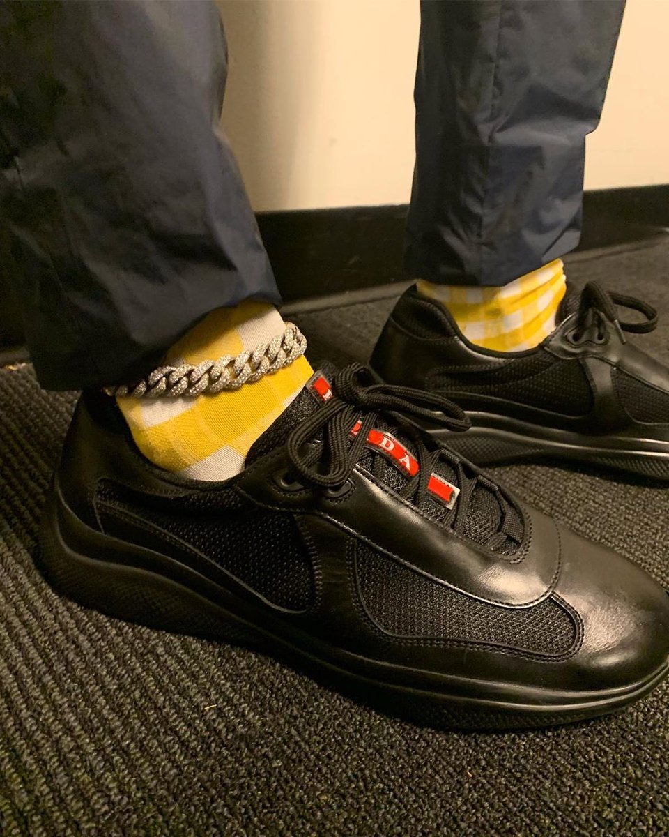 ComplexSneakers's tweet photo. .@LILUZIVERT pulled out the @Prada America’s Cups. Best designer sneaker ever? https://t.co/ZT8rvdziwf