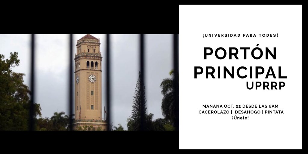 ___iadna's tweet photo. ¡UNIVERSIDAD PARA TODES!
Mañana desde las 6am en el portón principal de la UPRrp. Llégale con tu corilla y cacerola en mano (me tiene miedo será) https://t.co/nWQKCwyHtd