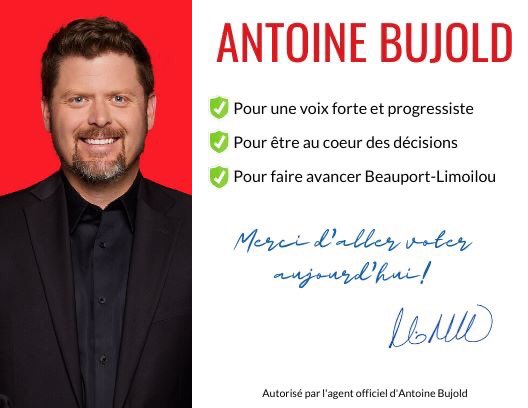 AntoineBujold's tweet photo. Il reste environ 1h avant la fermeture des bureaux de vote, Allez voter ! #Bujold2019 #ChoisirDAvancer #BPTLIM #elxn43 #polcan https://t.co/KSXsA0kbRB