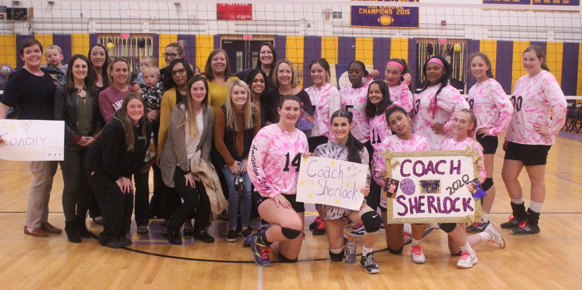 Tonight was the final home match for longtime Amsterdam volleyball coach Christine Sherlock, who is stepping away from coaching after 30 years and 235 career victories: