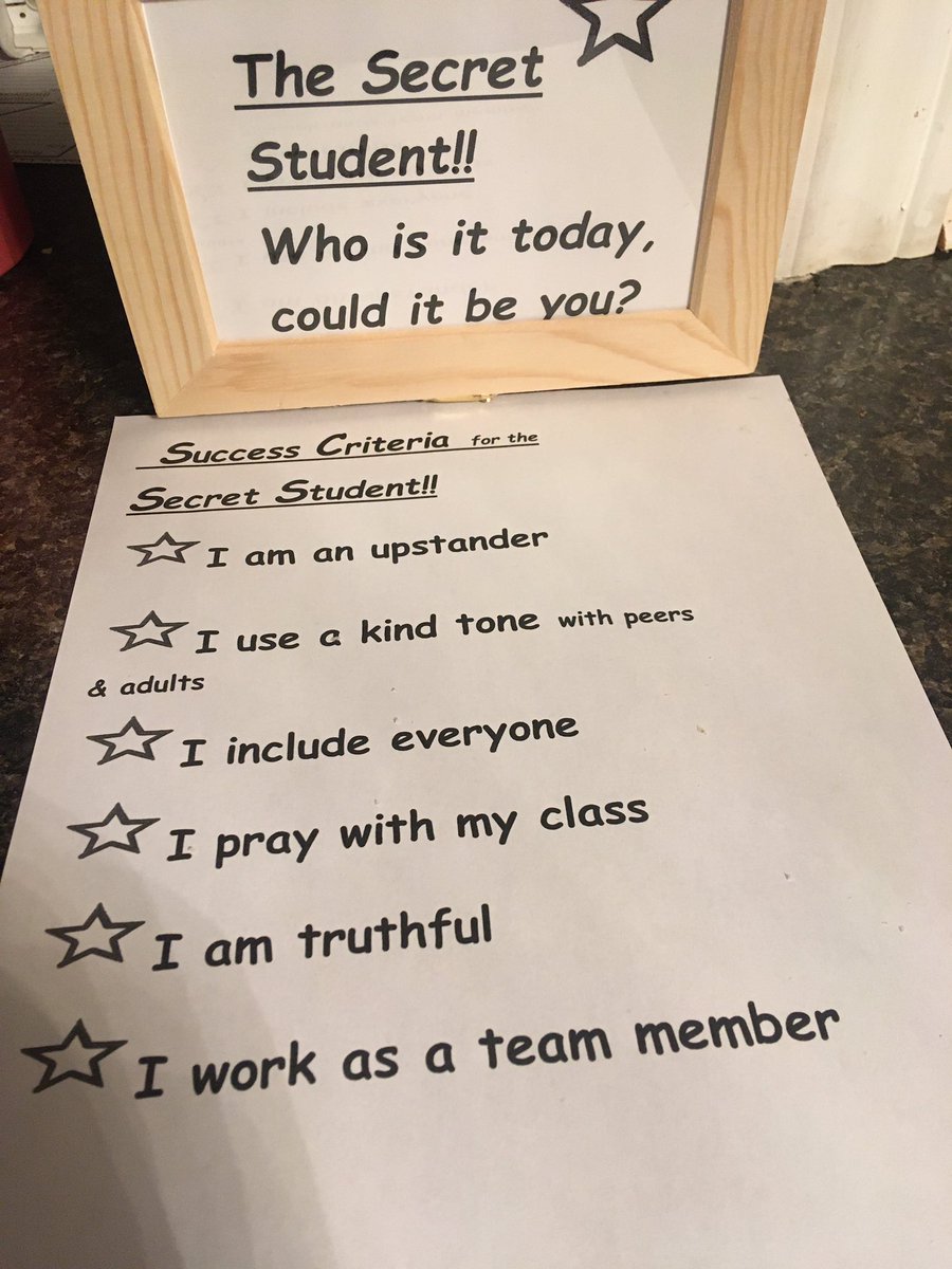 Students are excited to start the “secret student” tomorrow, be sure to ask your child about it Tues!