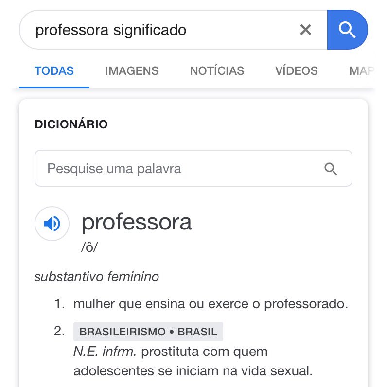 DICIONARIO Pesquise uma palavra Q professora substantivo