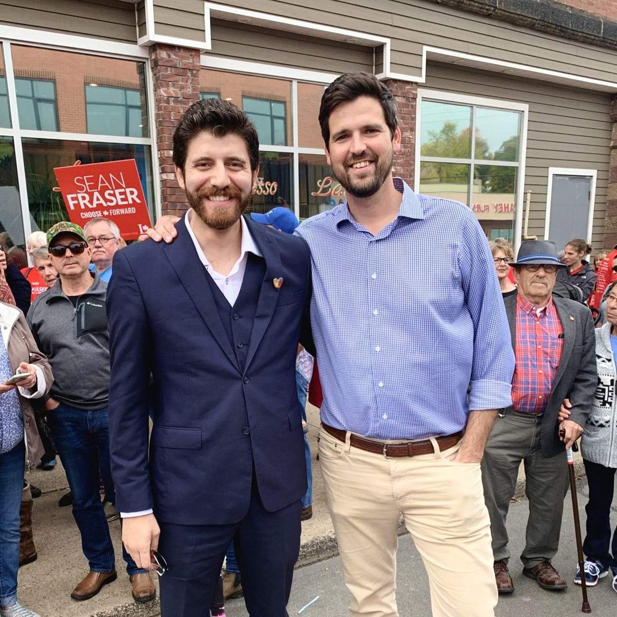 TareqHadhad's tweet photo. What a night! YES, IT'S OFFICIAL! 

Congratulations to my friend @SeanFraserMP on the re-election. You are what every politician should aspire to be. Thanks for the positive campaign and the hard work. So proud to have you representing Central Nova in Ottawa. #WeChoseForward https://t.co/95ILdeGc4v