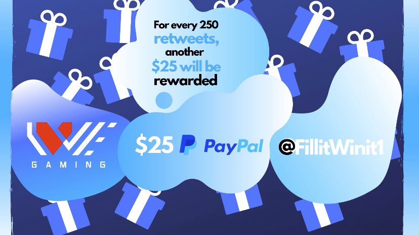 FillitWinit1's tweet photo. $25 PayPal Giveaway (FOR EVERY 250 RETWEETS, ANOTHER ACCOUNT WILL BE SELECTED TO WIN $25)

24 HOURS TO CLAIM

ENDS FRIDAY 10/25 5PM PT

Requirements To Enter:

   1. Follow @FillitWinit1

  2. Follow @LoveGamingGG

  3. Like and ReTweet

#Giveaway #ContestAlert 
#WINNER #freebies https://t.co/tmiLTAsutY