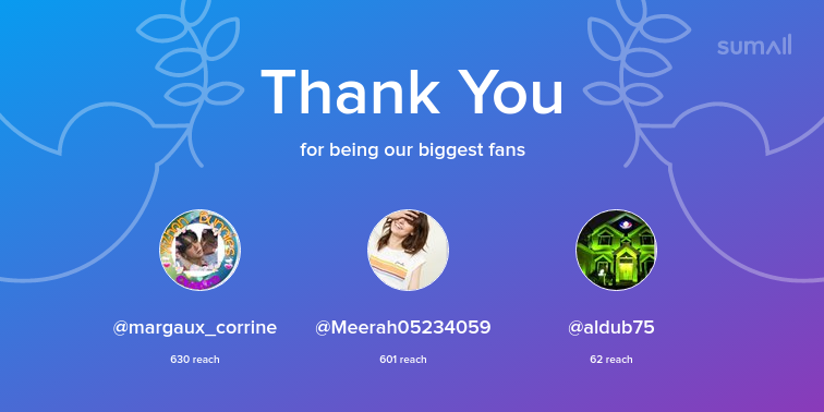 JDaHunter's tweet photo. Our biggest fans this week: margaux_corrine, Meerah05234059, aldub75. Thank you! via https://t.co/ZwHGzDsBGI https://t.co/JtTWEp7s7F