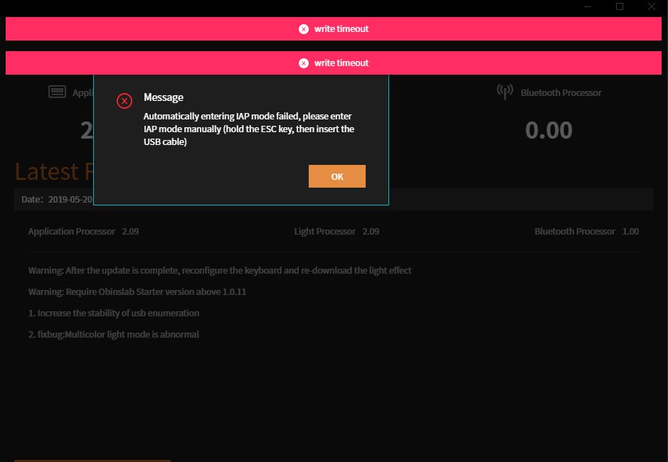 TriageOne's tweet photo. @obinslab how can i fix this error, my board no longer works at all.
Already tried restarting/reinstalling obinslab, holding esc on the board and plugging it in, nothing works https://t.co/Gd8YDRXFIX