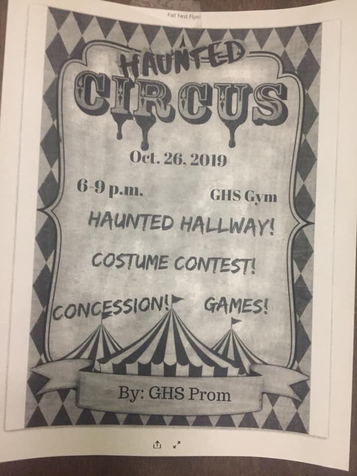 pep_ghs's tweet photo. Please share and spread the word!! GHS Prom is hosting a fall fest on October 26th from 6-9pm. There will be games, concession, a costume contest, and our favorite, a haunted hallway!! All ages are welcome. Hope to see you there! https://t.co/BtFX7IbNee