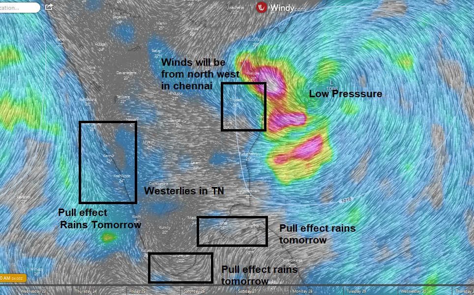 praddy06's tweet image. Low moves up to South Andra close to Chennai coast and winds will now change to North West in Chennai and to Westerlies in most of Tamil Nadu. Its day time and so rains will be only in light spells.  Ramanthapuram smashed with pull effect rains.
facebook.com/tamilnaduweath…
