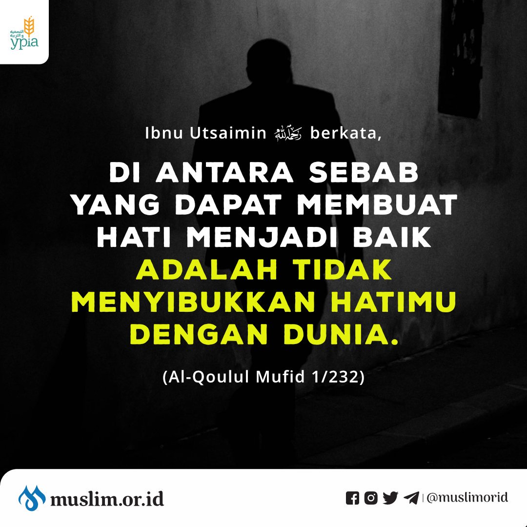 Janganlah menyibukkan hatimu dengan dunia. Silakan di-retweet semoga bermanfaat. Barakallahu fiik.