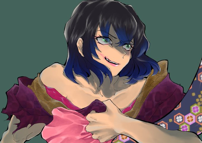 たなかんぼさんがTwitterに投稿した嘴平伊之助(鬼滅の刃)のイラスト。