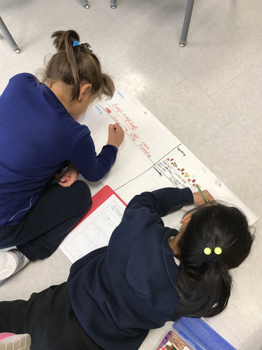 MrsCaporiccio's tweet image. Creating patterns in multiple ways. We are ready for our summative assessment tomorrow 😊#repeating #increasing #decreasingpatterns