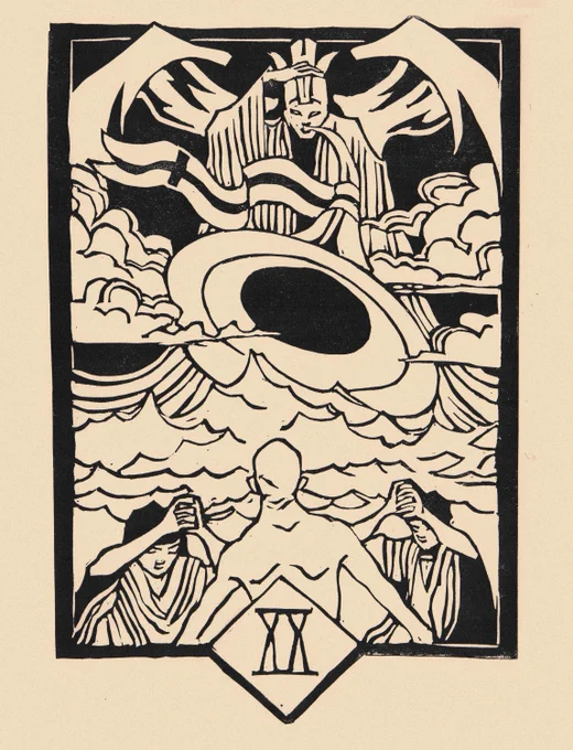 oops forgot to post here Taort #inktober The Judgement/ Le Jugement. #linocut 

#inktoberday21 #Inktober2019 #tarot #tarottoberchallenge 
