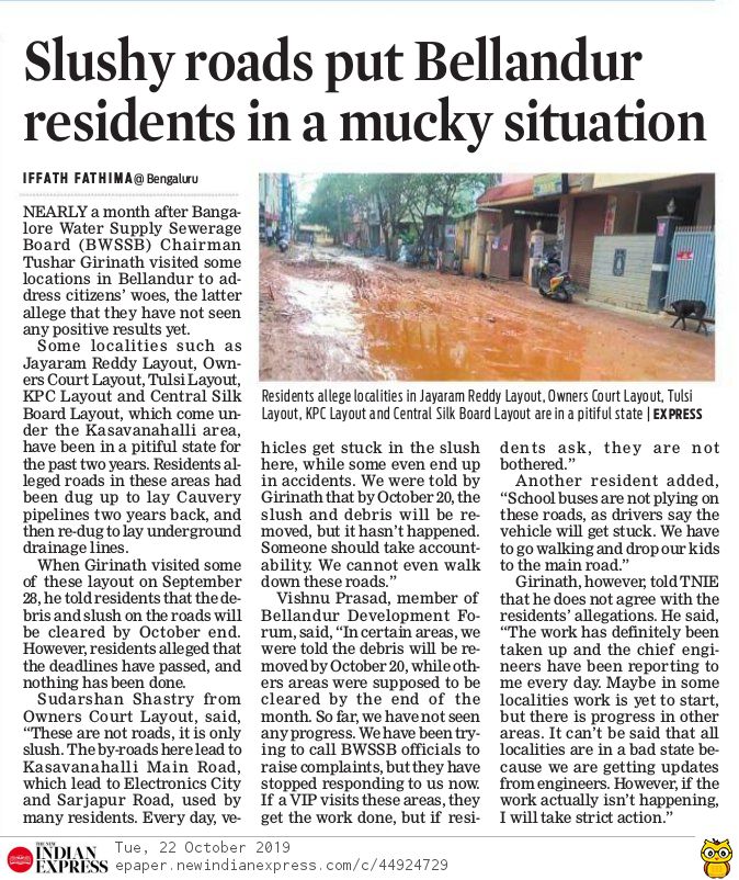 kdevforum's tweet photo. @BBMPCOMM @CMofKarnataka @csogok @BBMP_MAYOR @KarnatakaVarthe @ArvindLBJP @blsanthosh @Dkhallirising @carmelaramunite @ECityRising @PCMohanMP @BJP4Karnataka @BSYBJP @nalinkateel @varthur_rising @BalagereConnect @namma_BTM @chairmanbwssb sir,why shd it take media to highlight issues &amp; later officials to act ? Now Subhenclave &amp; other places debris removal happening.This way of governance is painful.
@BBMPCOMM @Randeep_Dev @ArvindLBJP @Dkhallirising @WFRising @iffathfathima6 @BalagereConnect @csogok https://t.co/HlQBXZhleB