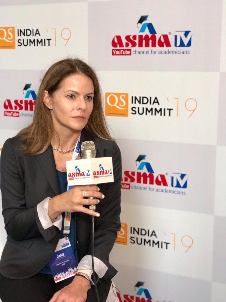 asmaacademia's tweet photo. Dr. Jane Gatewood (Vice Provost for Global Engagement, University of Rochester) spoke to #ASMATV about the global students' engagements at the University of Rochester in the #QSIndiasummit on Empowering Leaders in #Academia for an Emergent Asia in Goa.
#highered #ASMA https://t.co/1B2iiM3JYN