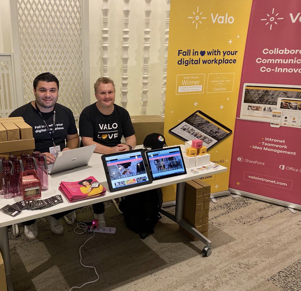 ValoSolutionsHQ's tweet photo. Make sure to stop by our booth at #AOSKL before it's to late and speak with our amazing MVPS @xGokan and @knutrelbemoe about our award winning #Intranet and #collaboration solution and about how to make a digital workplace. #ValoLove https://t.co/7kNbtSjgsn
