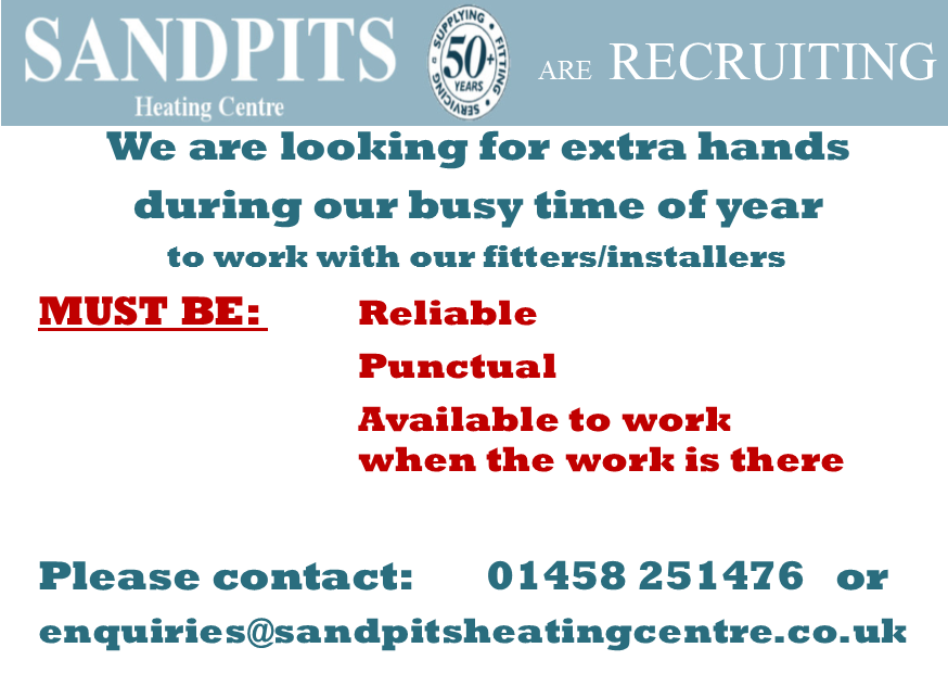 sandpitsheating's tweet photo. Sandpits are recruiting, we are looking for extra hands during our busy season, please contact us if you are looking for work, don't mind working in all weathers. https://t.co/gpRHL9IoND