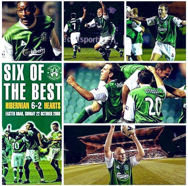 wallace92hfc's tweet photo. 19 years to the day! 

“Hibs, on the prowl again, in a menacing mood.

Russell Latapy, twisting turning, lovely one two..... THAT IS ABSOLUTELY WONDERFUL FROM RUSSELL LATAPY, SIX OF THE BEST!” 💚 🔥 ⚽️⚽️⚽️⚽️⚽️⚽️ #Hibs #Hibernian #Mixu #Latapy #Edinburghderby #football #history https://t.co/wmHwvQLrbB