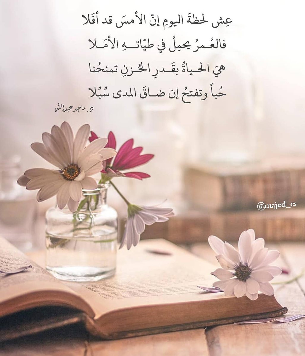 majed_cs's tweet photo. عِش لحظةَ اليومِ إنّ الأمسَ قد أفَلا
فالعُـمرُ يحمِلُ في طيّاتــهِ الأمَـلا

هيَ الحـياةُ بقَـدرِ الحُزنِ تمنحُنا
حُباً وتفتحُ إن ضاقَ المدى سُبُلا 🕊️
.
.
.
.
 #كل_شيء_يتغير https://t.co/2hEXz56giL